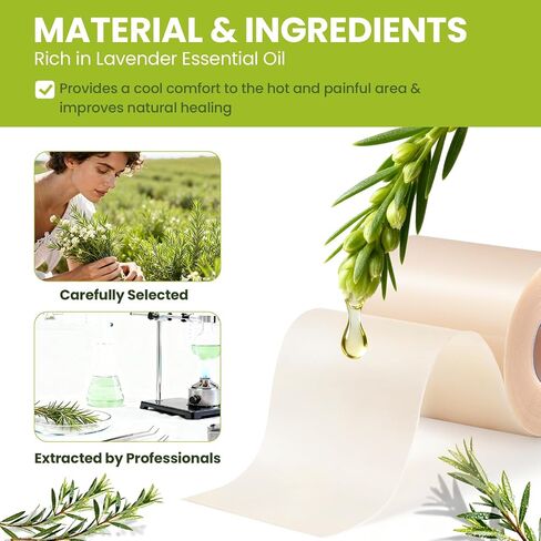 Bukihome Hydrocolloid Roll Gel Bandages Patch with Self-Adhesive - Thickened Tape for Blister, Burn, Acne Care - Cut-to-Size, Ultra Absorbent, First Aid Essential - Infused Tea Tree Oil(2.56in*16.4ft) in Kuwait