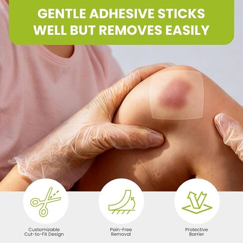 Bukihome Hydrocolloid Roll Gel Bandages Patch with Self-Adhesive - Thickened Tape for Blister, Burn, Acne Care - Cut-to-Size, Ultra Absorbent, First Aid Essential - Infused Tea Tree Oil(2.56in*16.4ft) in Kuwait