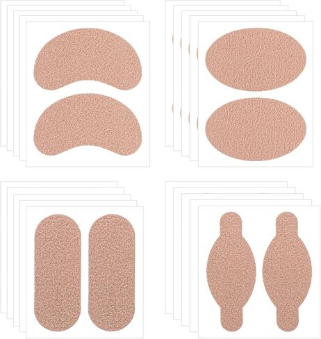 Moleskin Strips with Adhesive 40 Sheets 4 Shapes, Blister Prevention Pads for Feet & Heel, Cushioning Mole Skin Tape for Shoes, Pain Relief Padding for Rubbing Spots in Kuwait