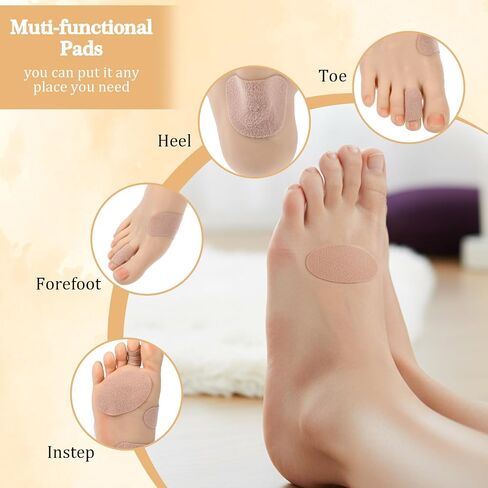 Moleskin Strips with Adhesive 40 Sheets 4 Shapes, Blister Prevention Pads for Feet & Heel, Cushioning Mole Skin Tape for Shoes, Pain Relief Padding for Rubbing Spots in Kuwait