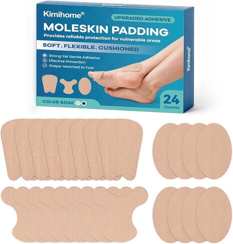 Kimihome Moleskin Pads for Feet and Shoes, Adhesive Blister Prevention Pads for Walking, Hiking, Running, Toe Cushion Reduce Friction and Pain (12 PCS) in Saudi Arabia