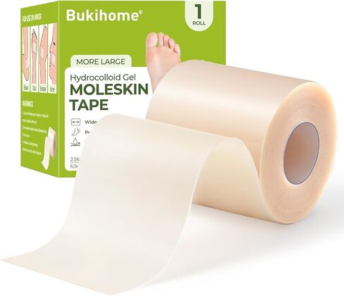 Bukihome Hydrocolloid Roll Gel Bandages Patch with Self-Adhesive - Thickened Tape for Blister, Burn, Acne Care - Cut-to-Size, Ultra Absorbent, First Aid Essential - Infused Tea Tree Oil(2.56in*16.4ft) in Kuwait