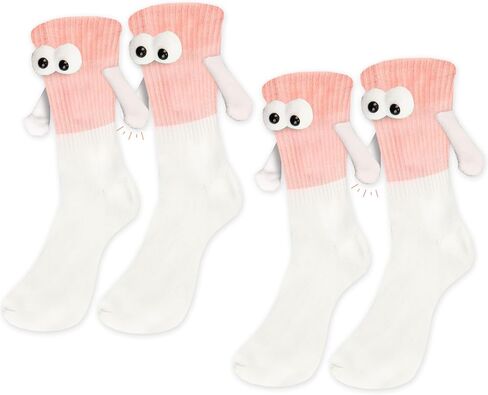 2 Pairs 4th of July Magnetic Holding Hands Socks Funny Socks Engagement Gifts for Couples Her Him Men Women in Kuwait