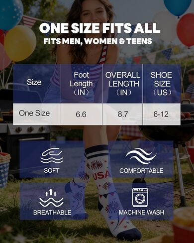 4 Pairs 4th Of July American Flag Socks for Men Women, Funny Red White and Blue Star Stripe Patriotic Crew Socks, Novelty Eagle USA Themed Flag Gifts for Independence Day Veteran Gifts in Saudi Arabia