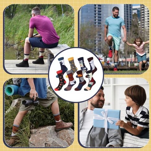 Glitopper 8 Pairs Fathers Day Socks Gifts for Man Dad Gifts from Daughters Funny Novelty Sock for Daddy Grandpa Birthday Gift in Kuwait