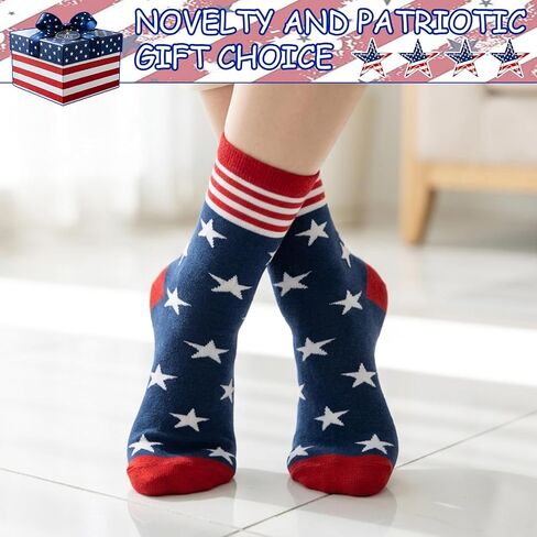 5 Pairs American Flag Socks for Men Women Stars Stripes Patriotic Crew Socks Novelty American Flag Sock Gifts in Kuwait