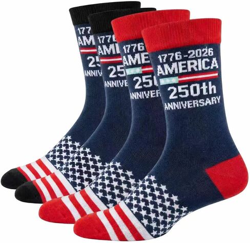 USA Flag Socks for Men Women,2 Pair America 250th Star Stripe Socks 1776-2026, Independence Day 4th of July Gifts in Kuwait