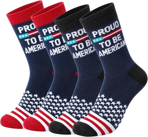 USA Flag Socks for Men Women,2 Pair America 250th Star Stripe Socks 1776-2026, Independence Day 4th of July Gifts in Saudi Arabia