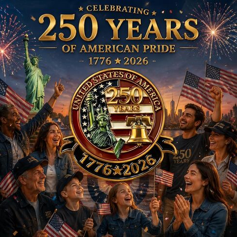 America 250 Pin 5Pcs, Patriotic Lapel Pins for Men & Women Clothes, 250 Anniversary usa Merchandise, Independence Day Gifts in Kuwait