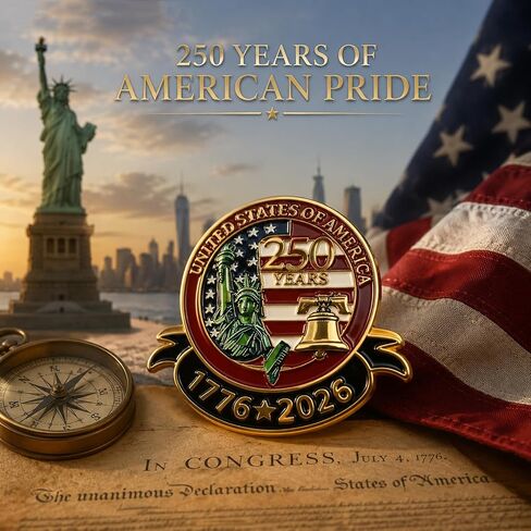 America 250 Pin 5Pcs, Patriotic Lapel Pins for Men & Women Clothes, 250 Anniversary usa Merchandise, Independence Day Gifts in Kuwait