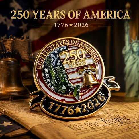 America 250 Pins 5 Pcs, 250 Anniversary USA Merchandise: Freedom America 250 Pin, Patriotic Lapel Pins for Men, Women, Independence Day in Kuwait