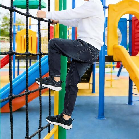 Boys Slim Fit Stretch Jeans Elastic Waist Pull-on Denim Pants with Pockets Kids School Size 8-12 in Kuwait