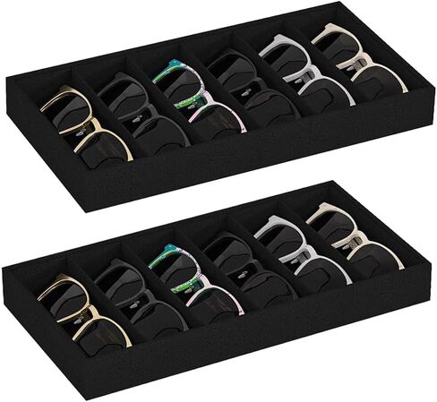 Sunglass Organizer Tray,Eyeglass Storage for Multiple Glasses,Jewelry and Sunglasses Drawer Organizer (Beige 2) in Saudi Arabia