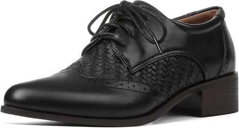 Womens Oxford Shoes Wingtip Saddle Shoes Lace Up Leather Work Formal Business Casual Brogues Dress Shoes in Kuwait
