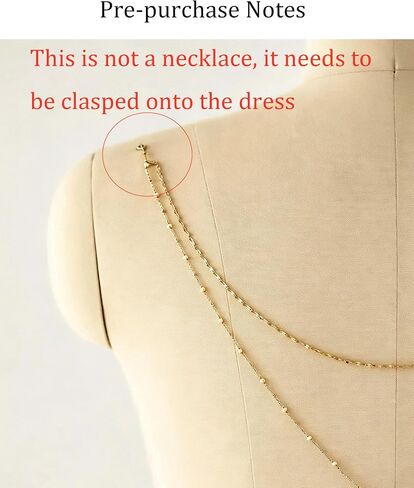 Longita Gold Back Necklace for Backless Dress Back Jewelry Backdrop Necklace Back Chain Gold Body Chain Jewelry for Women Sexy Trendy Dainty Bride Bridesmaid Evening Gown Prom Accessories in Kuwait
