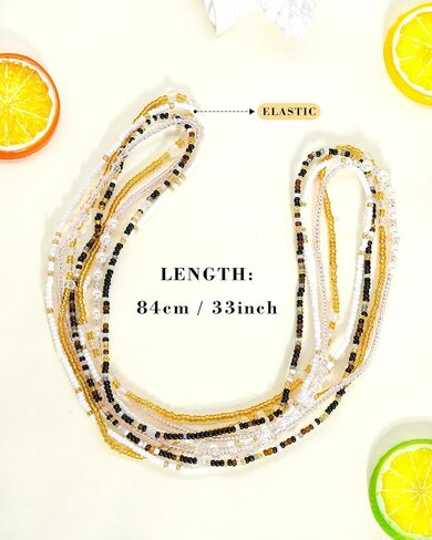 African Waist Beads for Women Elastic Belly Beads for The Waist Chain Jewelry Layered Body Chain Beach Bikini Summer Accessories in Saudi Arabia
