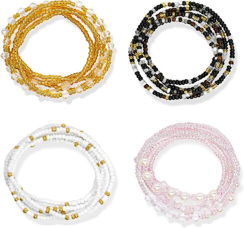 African Waist Beads for Women Elastic Belly Beads for The Waist Chain Jewelry Layered Body Chain Beach Bikini Summer Accessories in Saudi Arabia