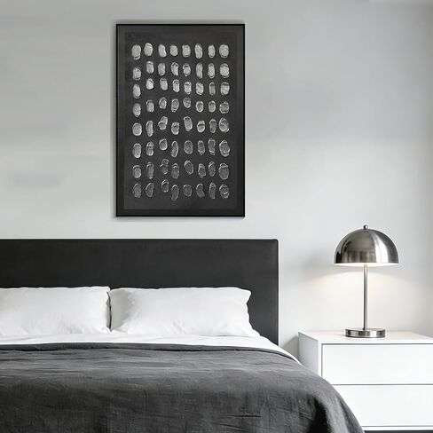 SAFERRYHOME Black Abstract Hand Painted Wall Art, Large 3D Textured Framed Canvas Wall Decor, Modern Minimalist Painting Geometric Artwork for Home Office Living Room Hallway, 24"x36" in Saudi Arabia