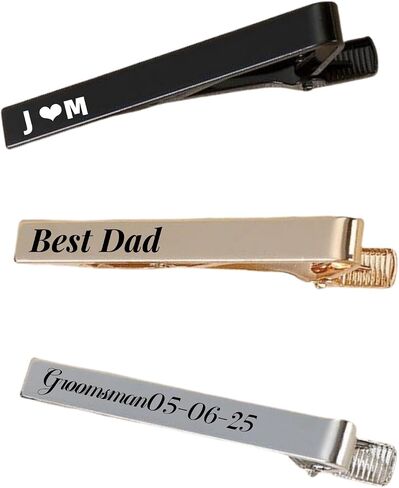 Tie Clips for Men Personalized,Custom Tie Clip, Wedding Day Tie Clip,Personalized Wedding Party Tie Clips for Men,Groomsman,Father in Saudi Arabia