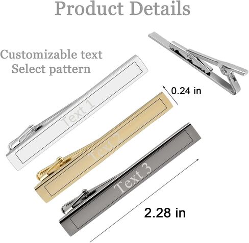 Tie Clips for Men Personalized,Custom Tie Clip, Wedding Day Tie Clip,Personalized Wedding Party Tie Clips for Men,Groomsman,Father in Saudi Arabia