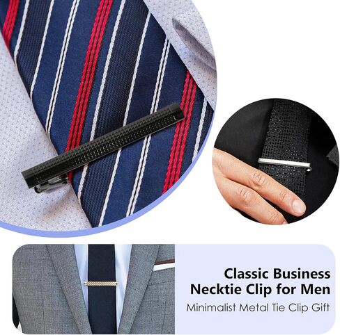 12Pcs Tie Clips for Men,Classic Tie Bar Clip Set for Regular Ties Necktie Wedding Meeting Business Clips with Gift Box in Saudi Arabia