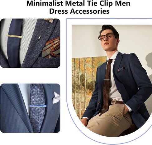 12Pcs Tie Clips for Men,Classic Tie Bar Clip Set for Regular Ties Necktie Wedding Meeting Business Clips with Gift Box in Saudi Arabia
