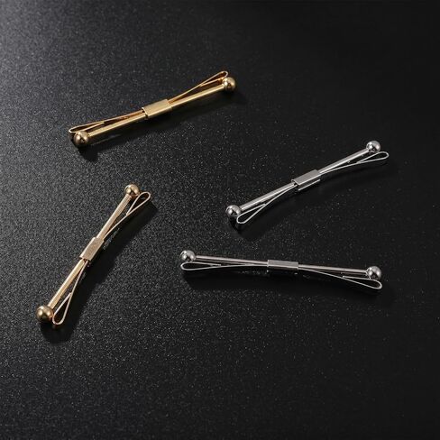 4 Pcs Collar Bar,Carbon Steel Collar Pins for Men Dress Shirts, Collars Pin for Anniversary Wedding Party Meeting,Ties Accessories for Mens- Gold & Silver (2.36 x 0.31 x 0.20 Inch) in Kuwait