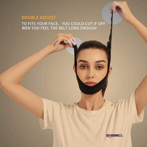 Chin Strap for Snoring - Adjustable Chin Strap for CPAP Users - Breathable and Comfortable Anti Snoring Chin Strap for Sleeping for Men and Women (Black) in Saudi Arabia