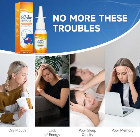 Anti Snoring Spray -Anti Snoring Devices, Snore Calming Solution to Help Clear Throat & Airway, Anti snoring Supporter for Better Sleep, 30ml in Saudi Arabia