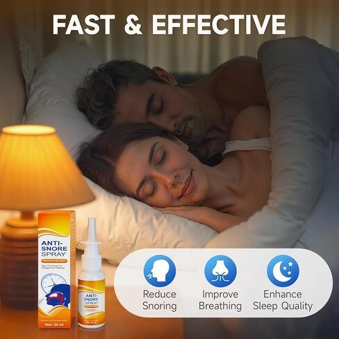 Anti Snoring Spray -Anti Snoring Devices, Snore Calming Solution to Help Clear Throat & Airway, Anti snoring Supporter for Better Sleep, 30ml in Saudi Arabia