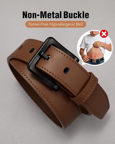 BELTROAD Kids Leather Belt for Boys Metal Free Hypoallergenic TSA Belt Boys Belt for Jeans Dress Casual Girls Kids Belts Gift in Kuwait