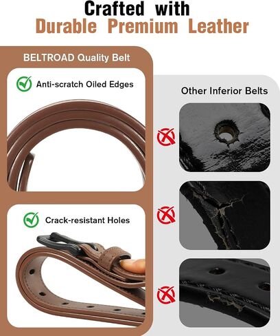 BELTROAD Kids Leather Belt for Boys Metal Free Hypoallergenic TSA Belt Boys Belt for Jeans Dress Casual Girls Kids Belts Gift in Kuwait