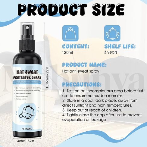4.05 Oz Hat Spray Protector, Portable Hat Protector Spray, Prevent Sweat Stains for Protecting Golf Baseball Caps, Bucket Hats, Military Caps, Etc, From Sweat, Water Stains in Saudi Arabia