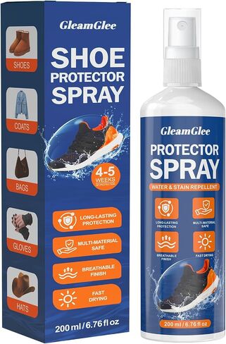 GleamGlee Shoe Protector Spray 6.76 fl oz (200ml) – Waterproof & Stain Repellent for Sneakers & Boots – Long-Lasting Rain Protection for Suede, Leather, Nubuck, Canvas & Fabric in Saudi Arabia