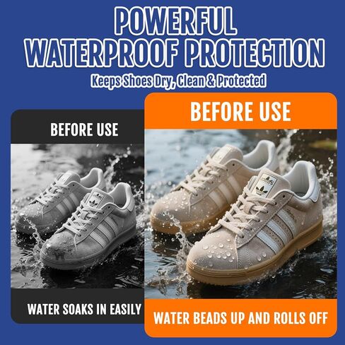 GleamGlee Shoe Protector Spray 6.76 fl oz (200ml) – Waterproof & Stain Repellent for Sneakers & Boots – Long-Lasting Rain Protection for Suede, Leather, Nubuck, Canvas & Fabric in Saudi Arabia