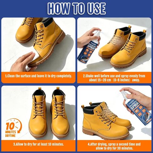 GleamGlee Shoe Protector Spray 6.76 fl oz (200ml) – Waterproof & Stain Repellent for Sneakers & Boots – Long-Lasting Rain Protection for Suede, Leather, Nubuck, Canvas & Fabric in Saudi Arabia