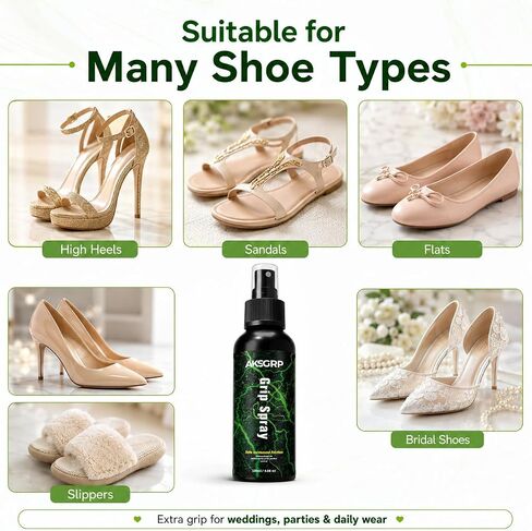 Non Slip Shoe Grip Spray for Women, Anti Slip Spray for High Heels, Sandals, Slippers, Wedding & Dress Shoes, Clear Shoe Sole Grip Spray for Slippery Bottoms, Insole & Outsole Traction Support, 120ml | Anti Slip for Shone insole and outsole in Kuwait