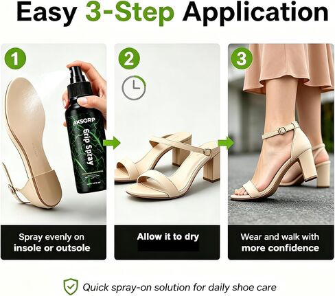 Non Slip Shoe Grip Spray for Women, Anti Slip Spray for High Heels, Sandals, Slippers, Wedding & Dress Shoes, Clear Shoe Sole Grip Spray for Slippery Bottoms, Insole & Outsole Traction Support, 120ml | Anti Slip for Shone insole and outsole in Kuwait