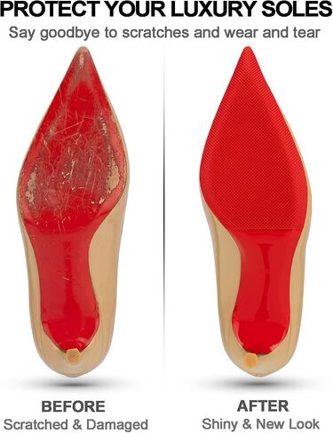 Linwei Red Bottom Shoe Protector for Christian Louboutin Heels, Self Adhesive Sole Protectors, Durable Shoe Bottom Protector Guard, Non Slip Shoe Pads, 4 Pieces (Red, 4" x 6") in Saudi Arabia