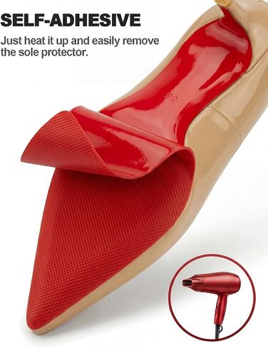 Linwei Red Bottom Shoe Protector for Christian Louboutin Heels, Self Adhesive Sole Protectors, Durable Shoe Bottom Protector Guard, Non Slip Shoe Pads, 4 Pieces (Red, 4" x 6") in Saudi Arabia