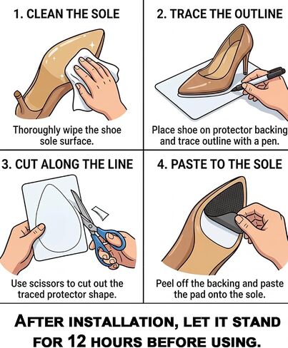 Linwei Red Bottom Shoe Protector for Christian Louboutin Heels, Self Adhesive Sole Protectors, Durable Shoe Bottom Protector Guard, Non Slip Shoe Pads, 4 Pieces (Red, 4" x 6") in Saudi Arabia