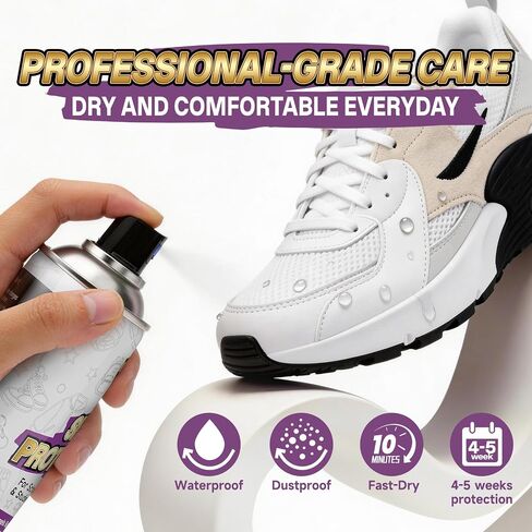 Shoe Protector Spray for Sneakers: Waterproof & Stain-Resistant for Sneakers, Suitable for Suede, Nubuck, Leather, and Other Materials, Protection for Hiking, Walking and Travel in Saudi Arabia