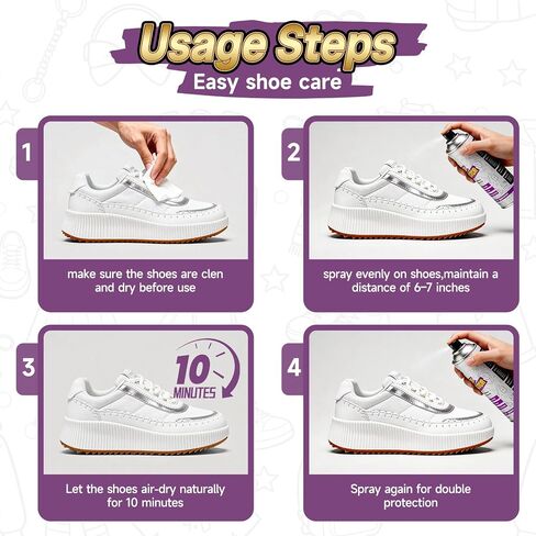 Shoe Protector Spray for Sneakers: Waterproof & Stain-Resistant for Sneakers, Suitable for Suede, Nubuck, Leather, and Other Materials, Protection for Hiking, Walking and Travel in Saudi Arabia