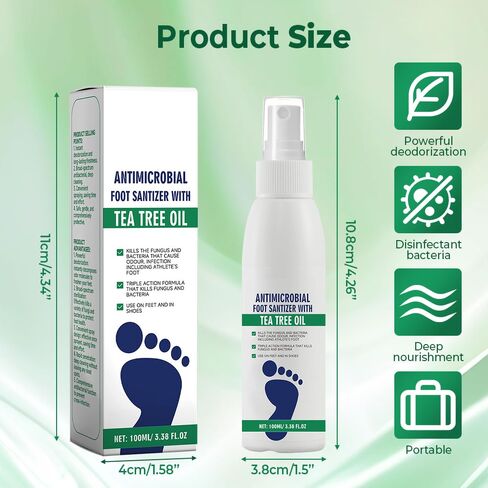 Tea Tree Oil Foot Spray – Quick-Drying Hydrating Mist for Feet & Shoes, Travel-Friendly Foot Care Refresher for Daily Comfort (2PCS) in Saudi Arabia