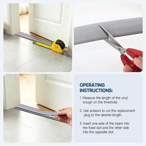 2 Pcs 36 Inch Vinyl Replacement Door Draft Stopper for Adjustable Height Aluminum Thresholds，Front Under Door Weather Stripping Seal in Saudi Arabia