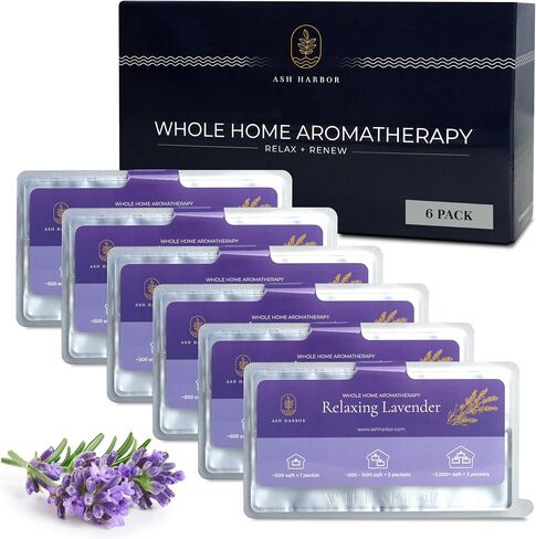 Relaxing Lavender Whole Home Aromatherapy | Furnace Filter Scent & AC Air Freshener Whole House | HVAC Duct Odor Eliminator for Lasting Freshness | Filter Fresh 6 Pack by Ash Harbor in Saudi Arabia