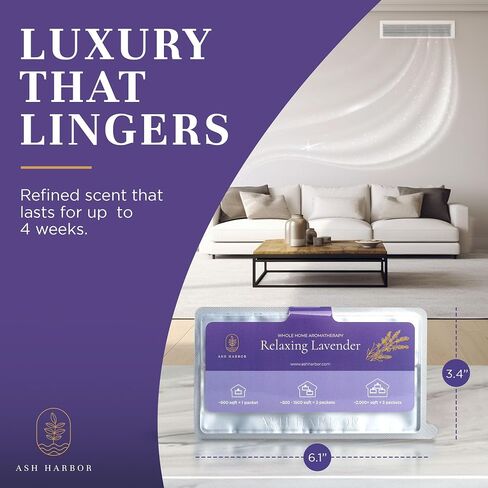 Relaxing Lavender Whole Home Aromatherapy | Furnace Filter Scent & AC Air Freshener Whole House | HVAC Duct Odor Eliminator for Lasting Freshness | Filter Fresh 6 Pack by Ash Harbor in Saudi Arabia