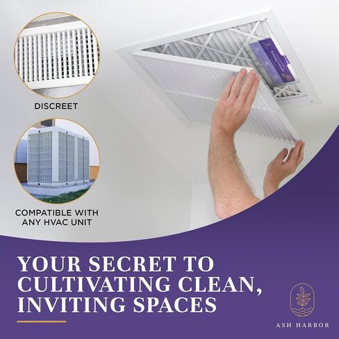 Relaxing Lavender Whole Home Aromatherapy | Furnace Filter Scent & AC Air Freshener Whole House | HVAC Duct Odor Eliminator for Lasting Freshness | Filter Fresh 6 Pack by Ash Harbor in Saudi Arabia