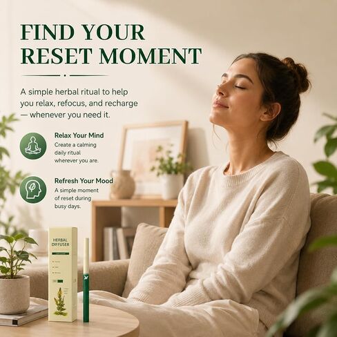 Herbal Diffuser Pen,Lung Cleanse Diffuser with Mullein, Thyme & Mint,Supports a Calm Mood and Relaxed Feelings in Saudi Arabia