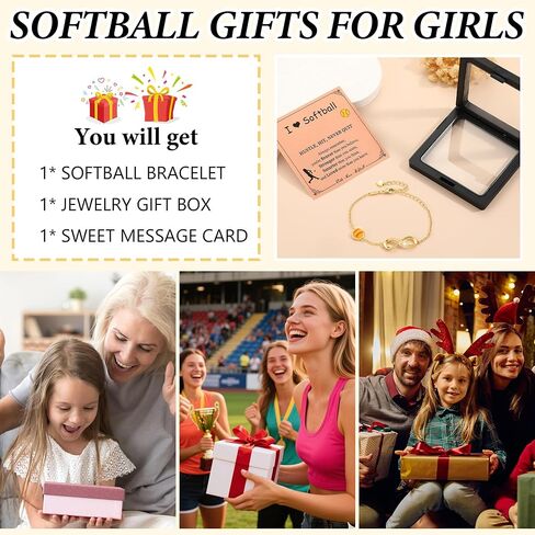 Softball/Volleyball/Soccer/Basketball Bracelet for Girls Teen Women,14K Gold Plated Infinity Charm Link Bracelet Sports Accessories Jewelry Gifts for Lovers Players Team Coach in Kuwait